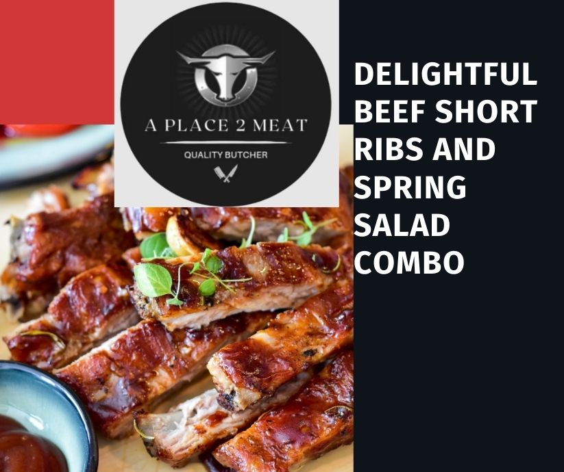 delightful beef short ribs and spring salad combo