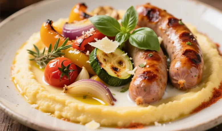 Italian Sausage Polenta Parmesan