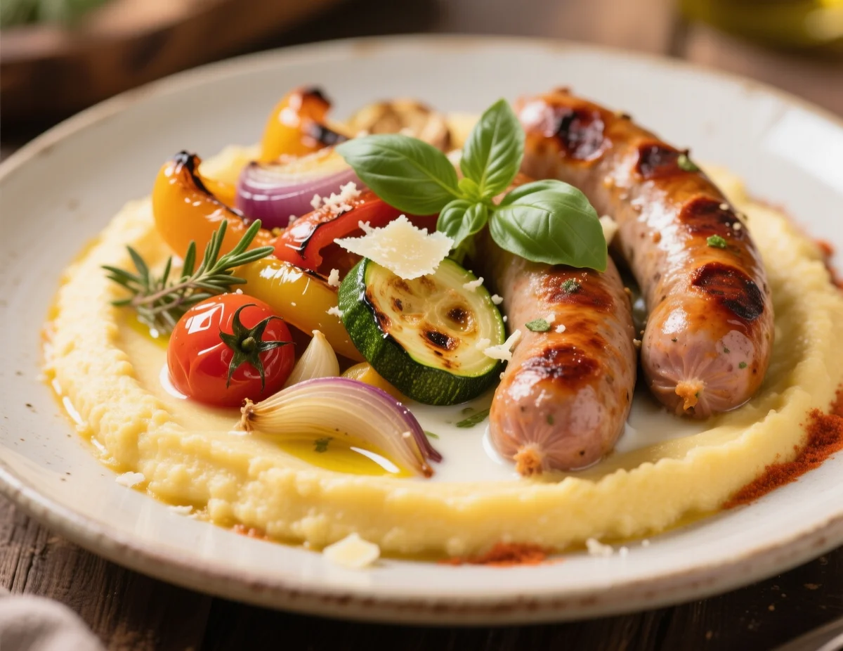 Italian Sausage Polenta Parmesan