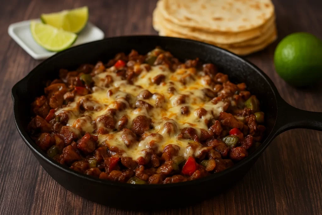 Shortcut Bacon and Steak Mexican Alambre