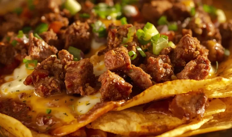 Smoky Lamb Sausage Nachos